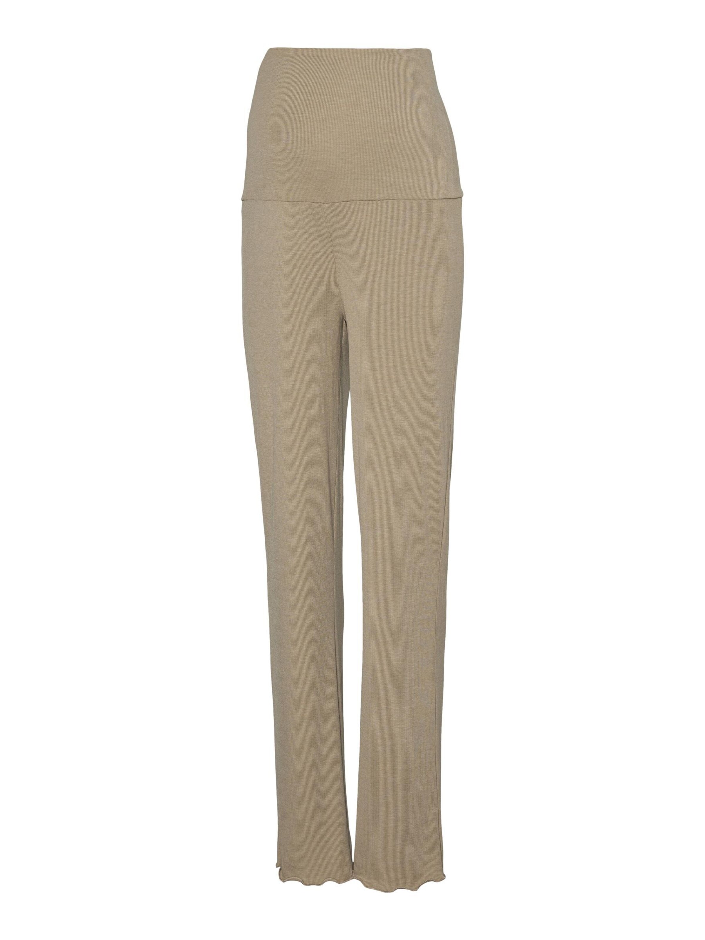 MAMALICIOUS - Loosefit Pantalón en beige: frente