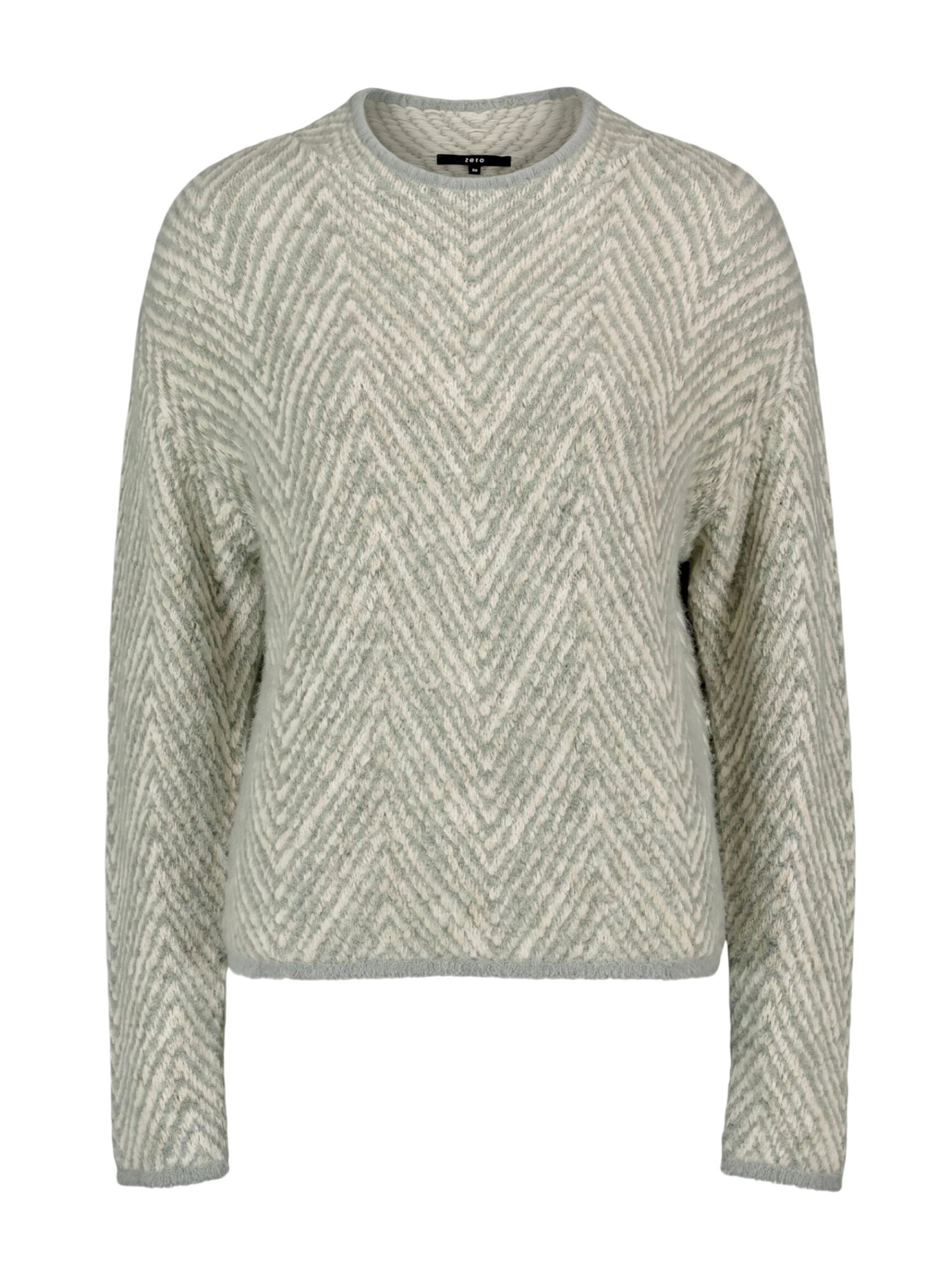 zero Strickpullover mit Muster in Beige: Vorderseite