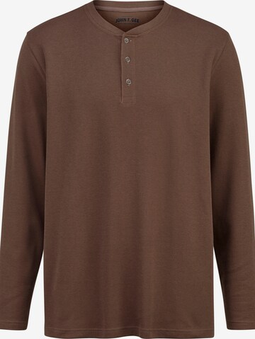 John F. Gee Shirt in Bruin: voorkant