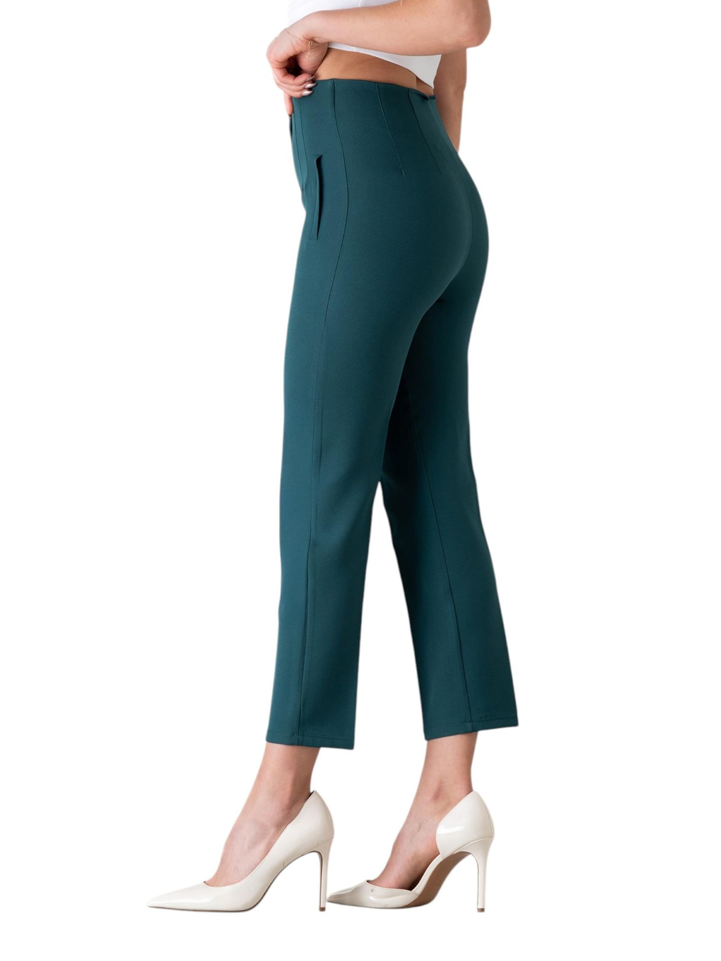 Slimfit Pantaloni con piega frontale 'Alessia' di fashionshowcase in verde