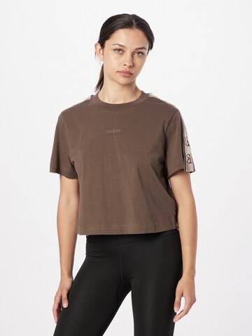 GUESS Performance Shirt 'BRITNEY' in Brown: front
