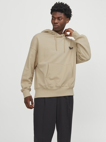 Sweat-shirt JACK & JONES en beige : devant