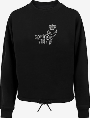 Merchcode Sweatshirt 'Spring-Vibes' in Zwart: voorkant