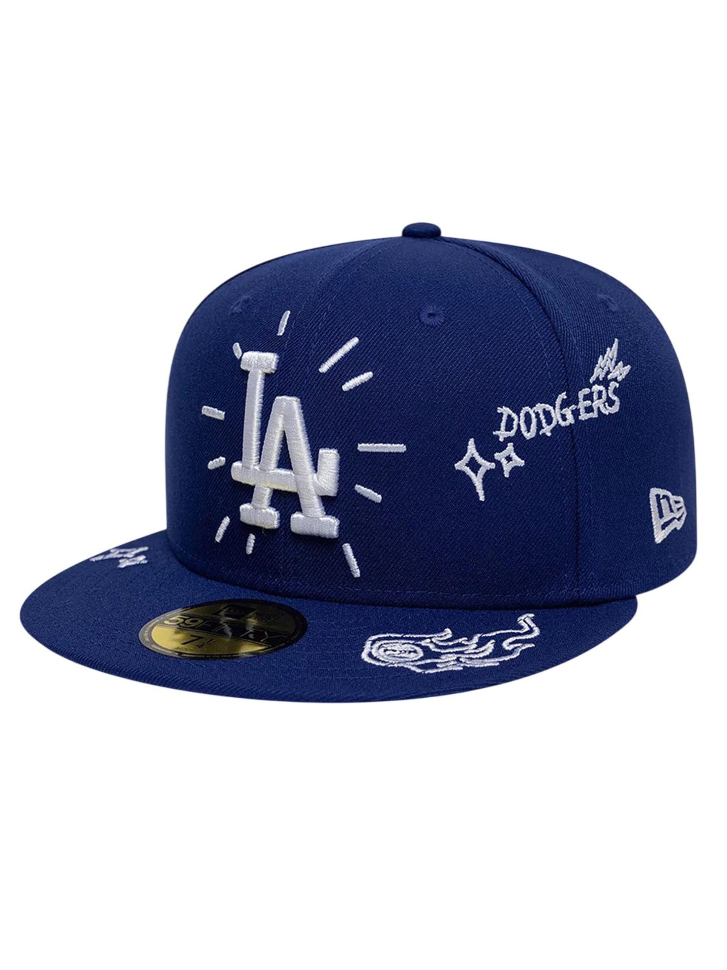 NEW ERA Cap '59FIFTY MLB Los Angeles Dodgers Scribble'‌‌‌ in Blau: Vorderseite