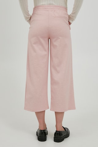 ICHI Wide leg Pleat-Front Pants 'KATE' in Pink