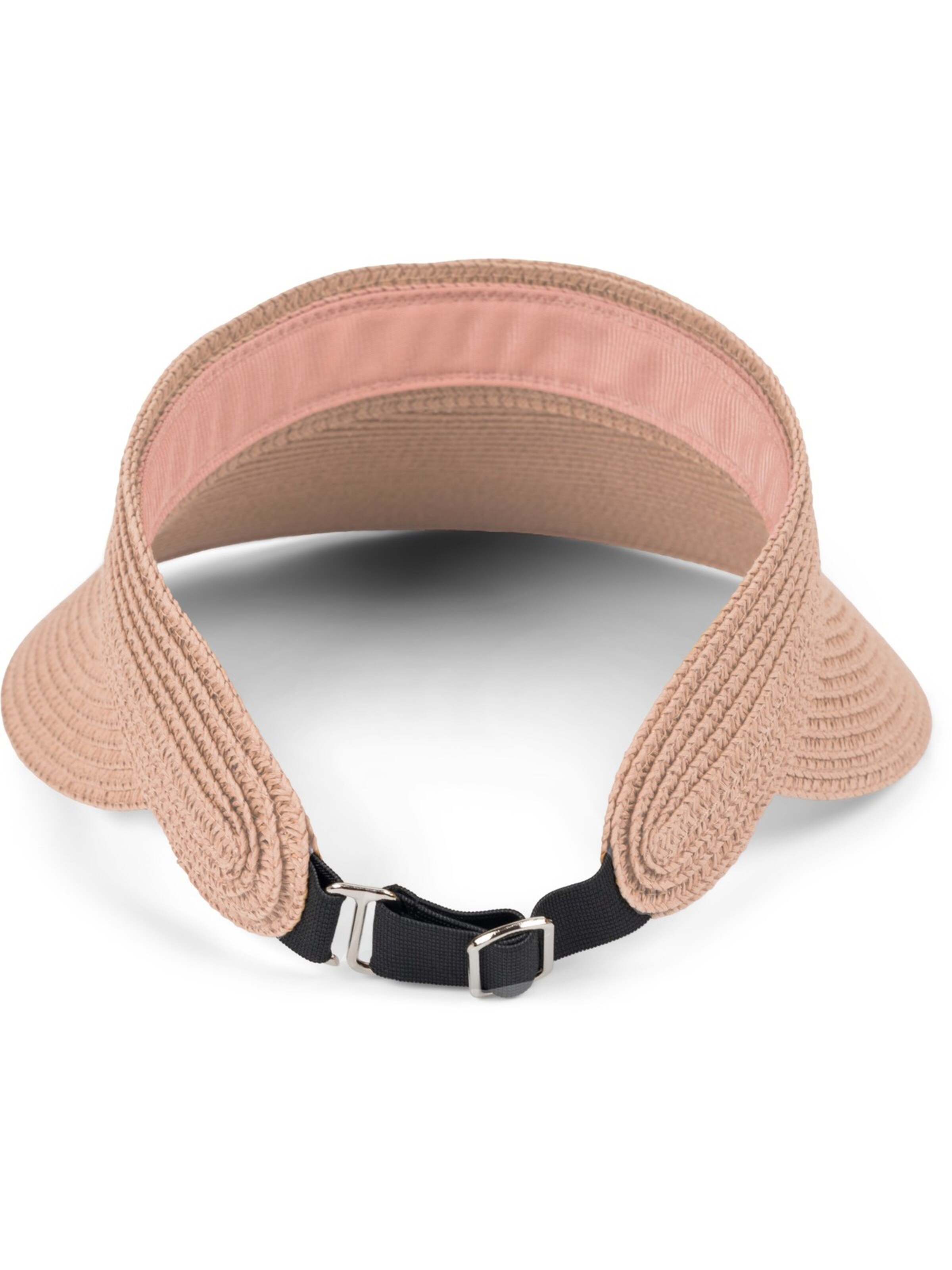 styleBREAKER Cap 'Papierstroh Visor Cap Einfarbig' in Pink