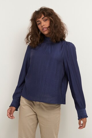 Cream Blouse 'Anny' in Blue: front