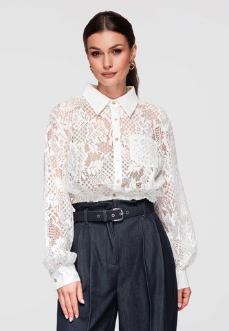 Ombre Bluse 'OW-SH-E0011' in Weiß
