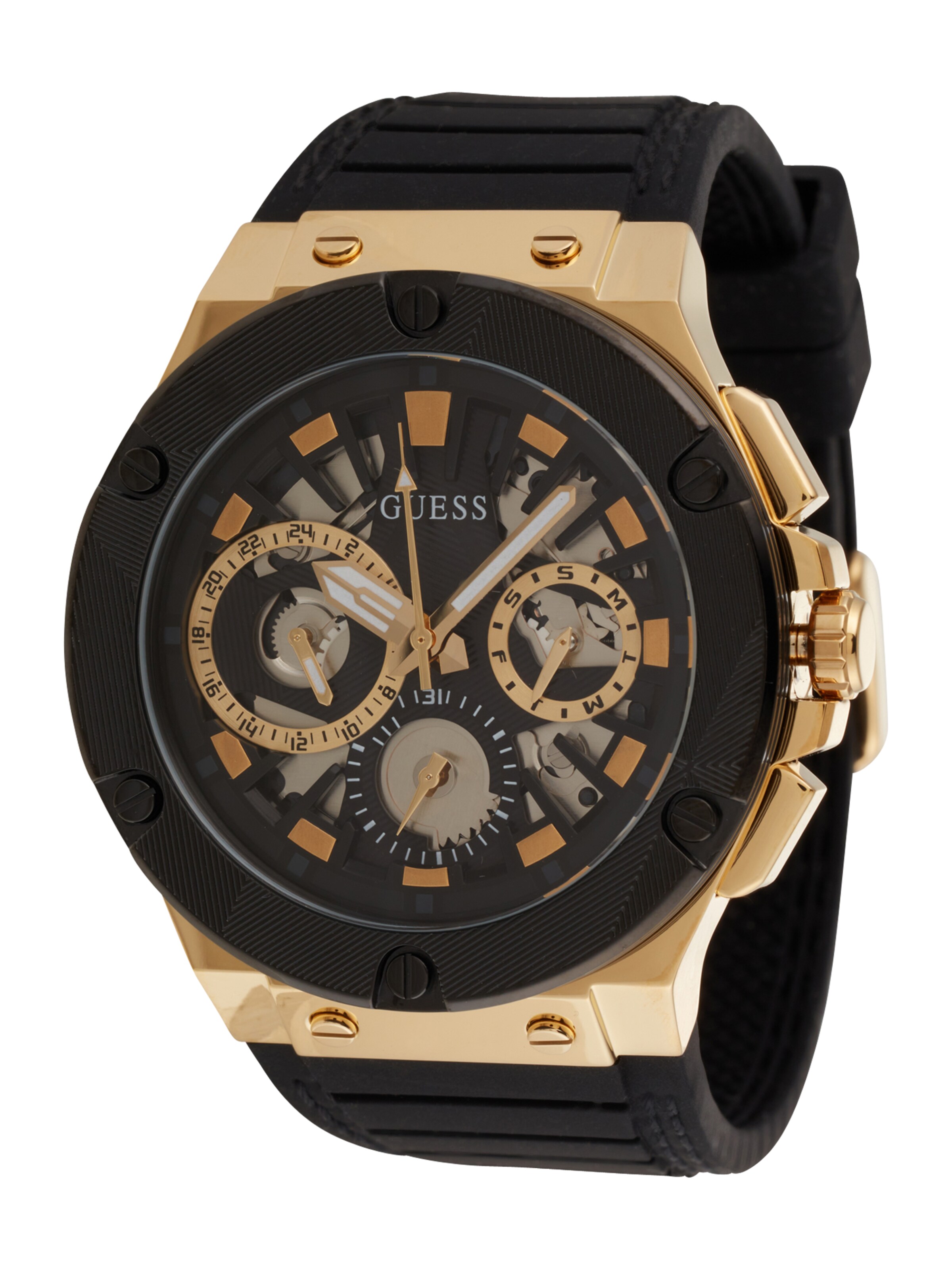 GUESS Uhr in Schwarz: Vorderseite