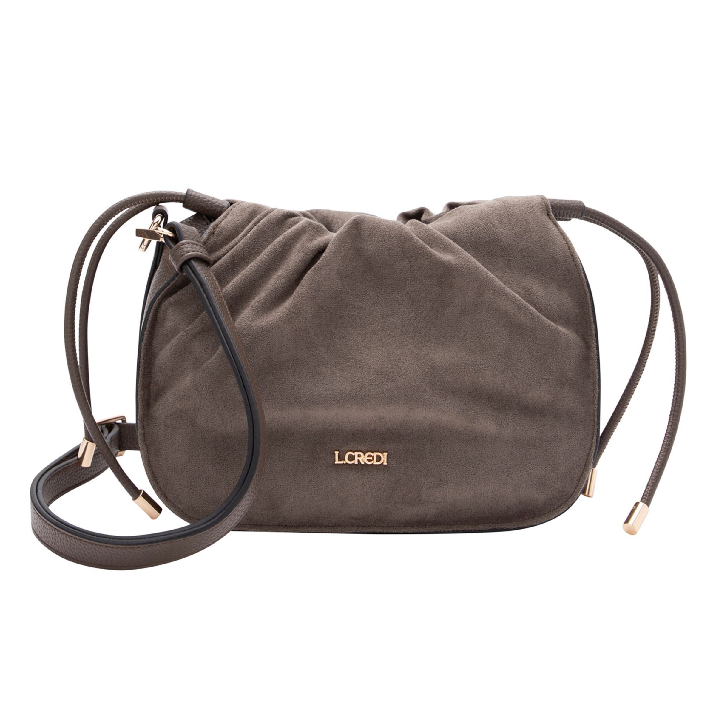 Sac à bandoulière 'Pheline' L.CREDI en gris : devant