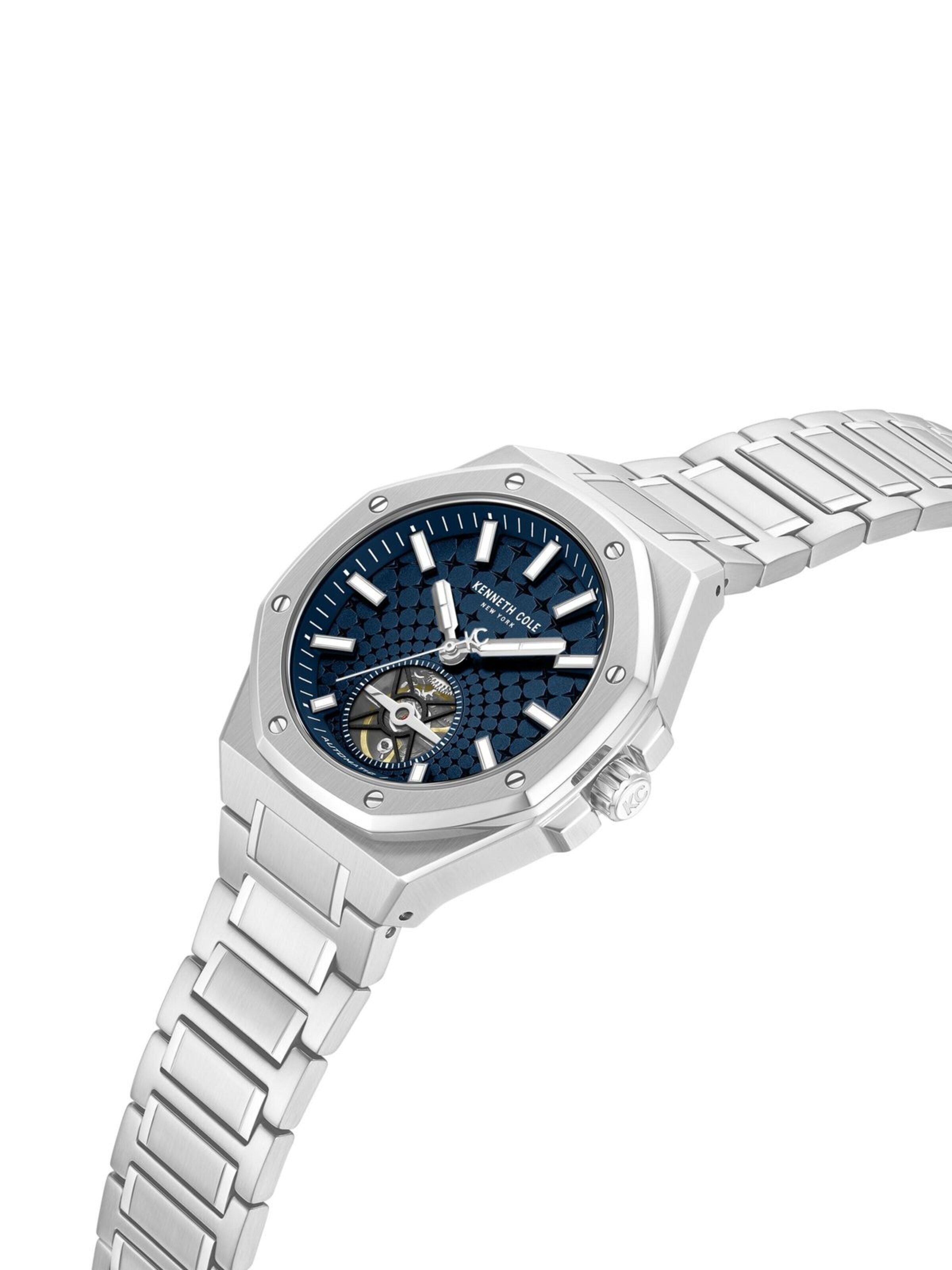 Kenneth Cole Analog Watch 'Automatic watch Benson Blue' in Blue