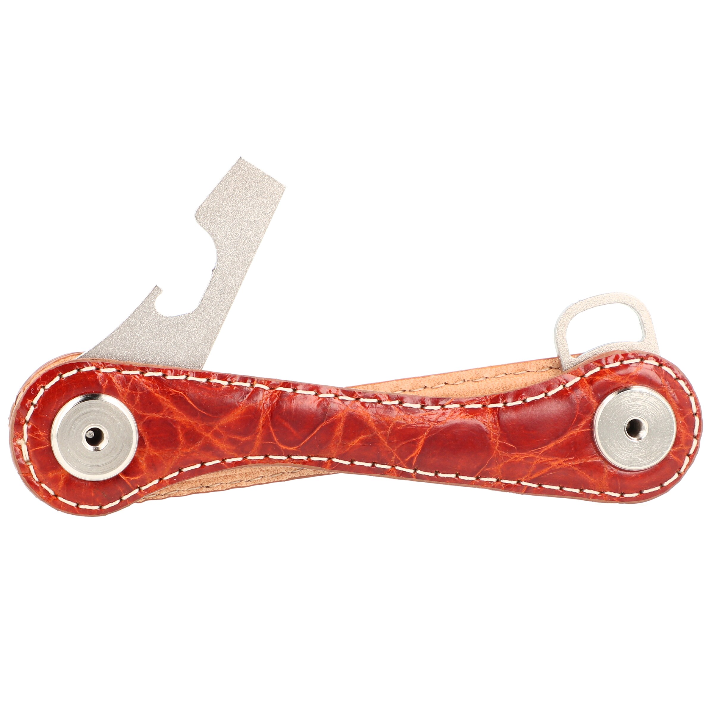 Keykeepa Key Ring 'Leather ' in Red