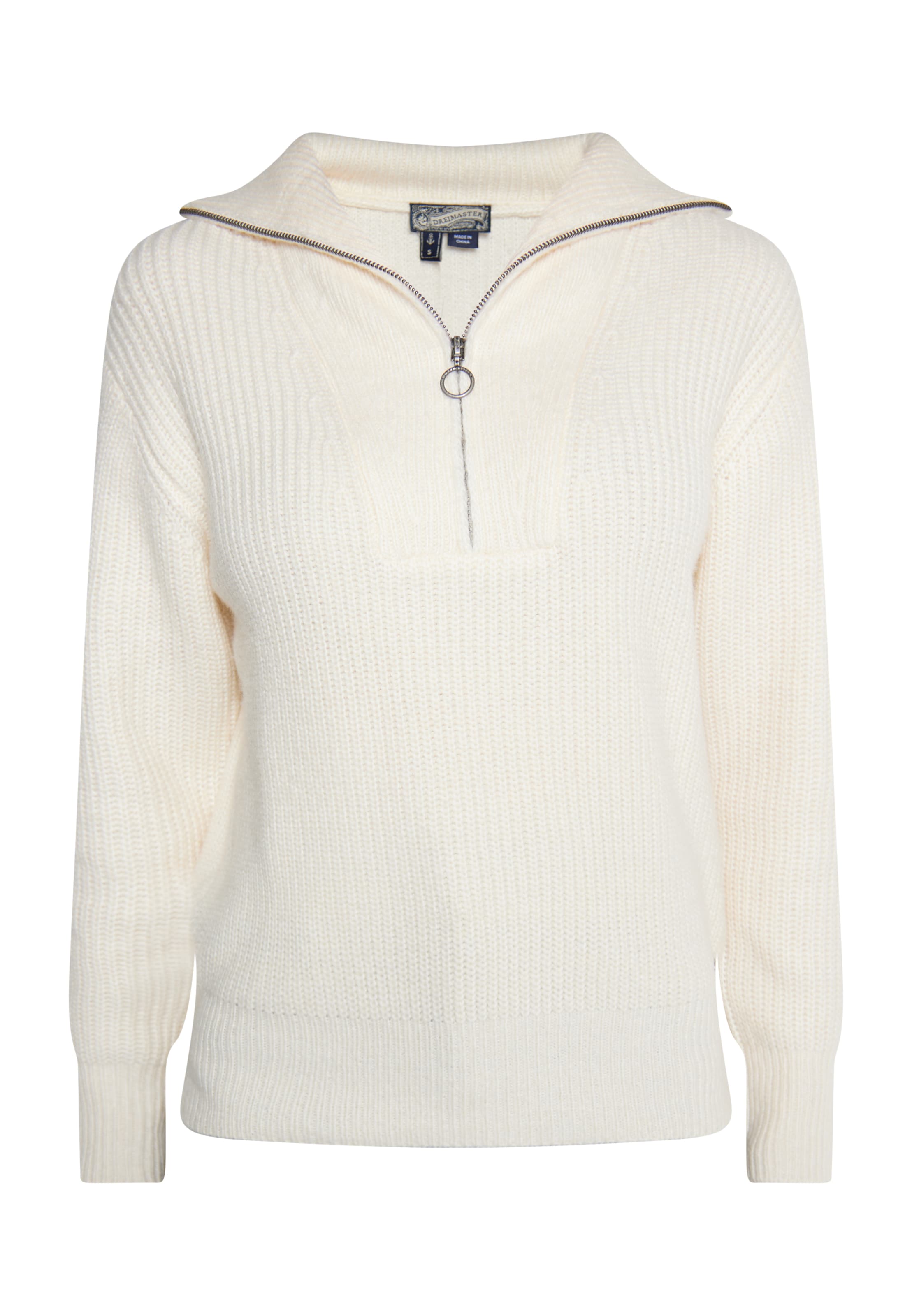 DreiMaster Vintage Pullover in Weiß: Vorderseite