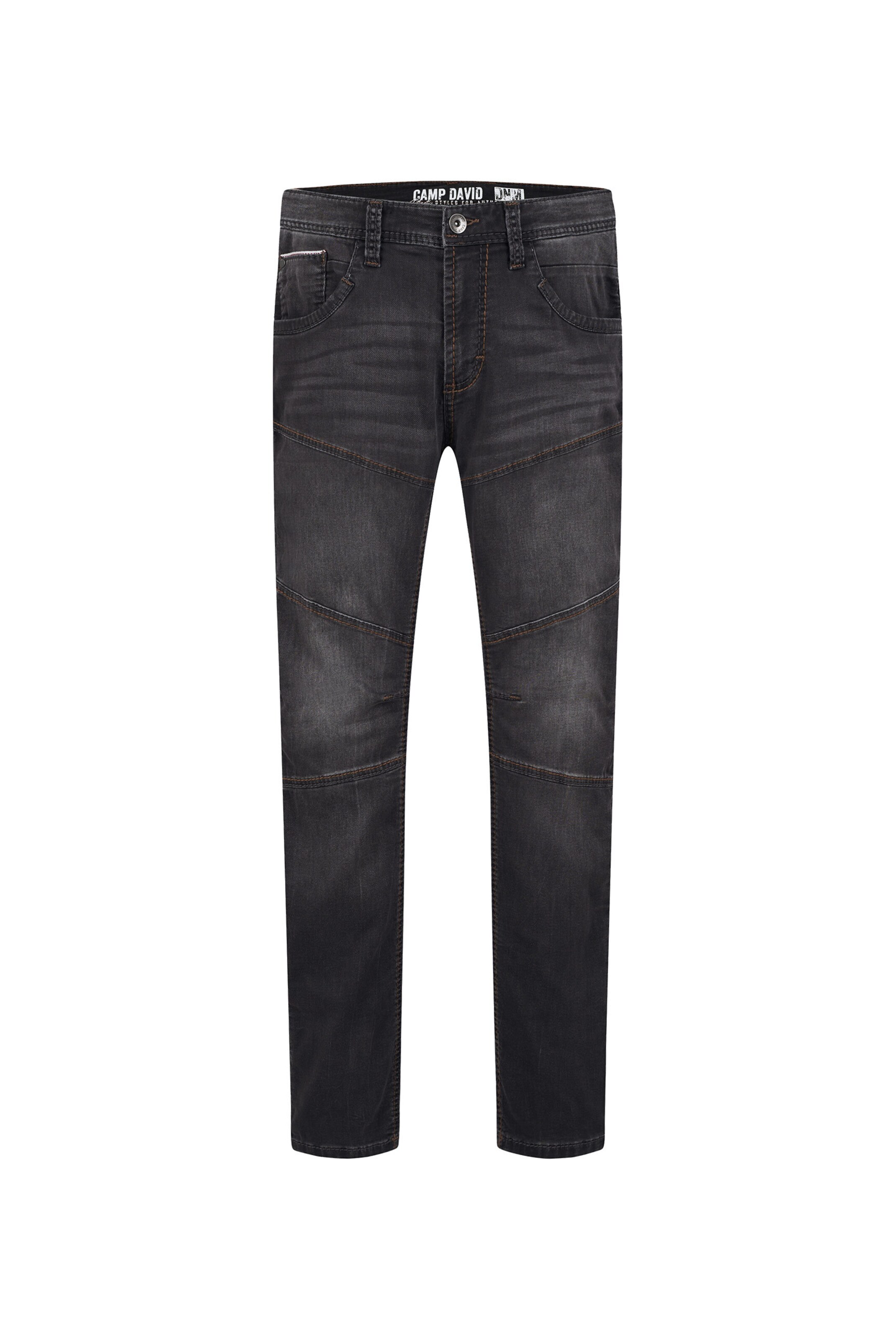 CAMP DAVID Regular Jeans in Black: front