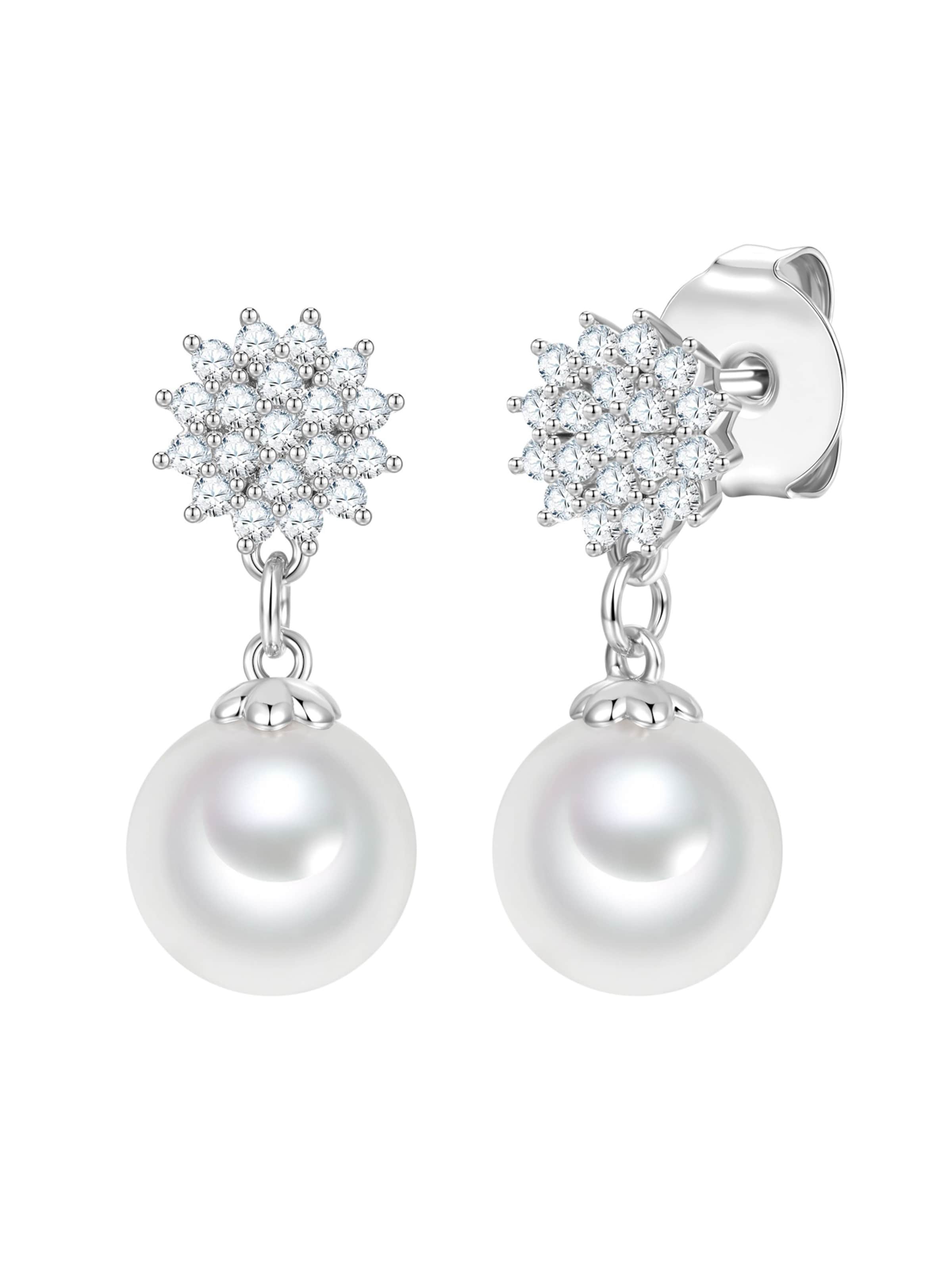 Lulu & Jane Earrings in White: front