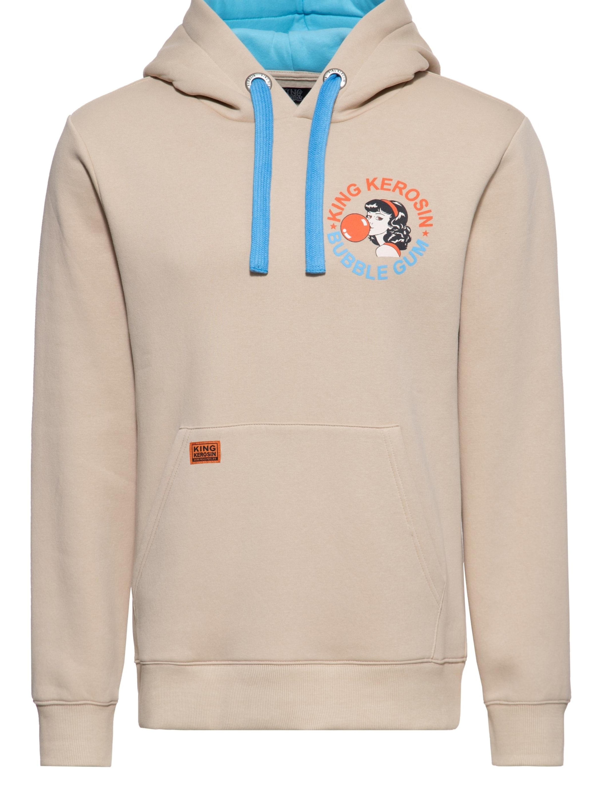 King Kerosin Sweatshirt 'Bubble Gum' in Beige: front