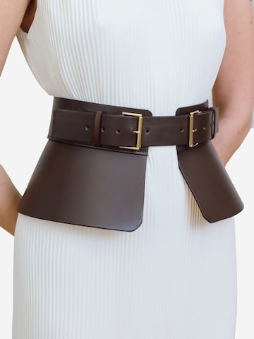 Haute Cuir Belt 'Peplum Corset Belt' in Brown