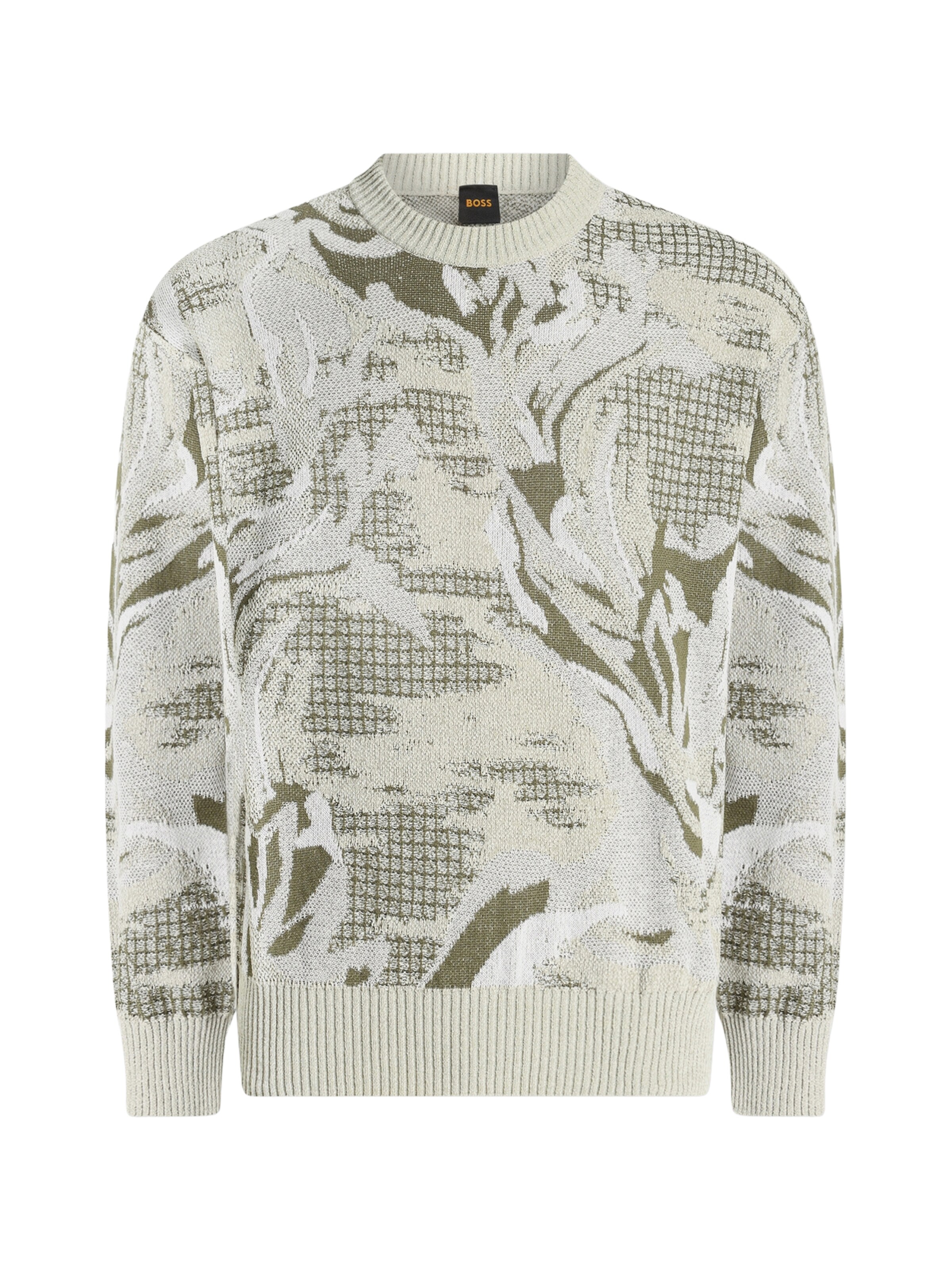 BOSS Sweater 'Afloralo' in S in Kitt / Olive / Off white, Item view