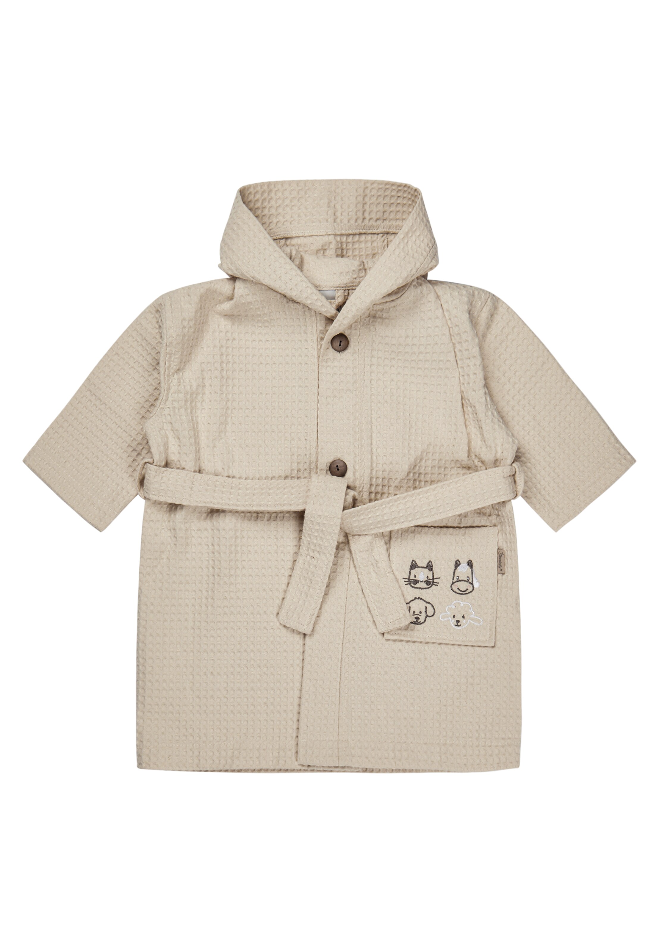 STERNTALER Bathrobe 'BAUERNHOF' in Beige: front