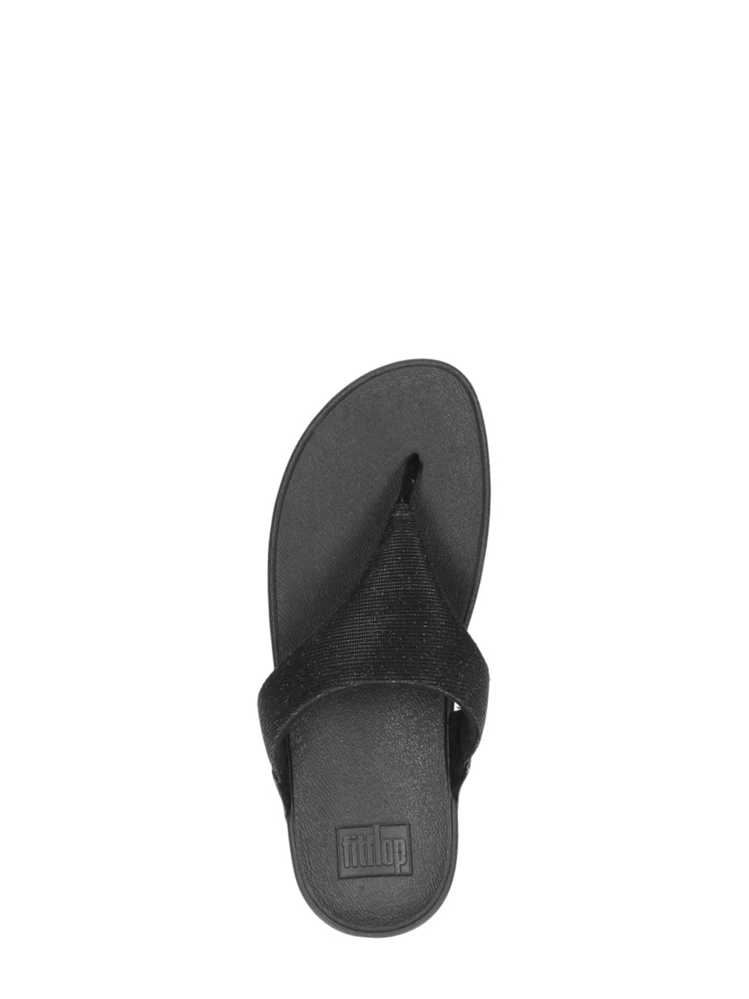 FitFlop Teenslipper 'Lulu Shimmerlux Toe - Post Sandals' in Zwart