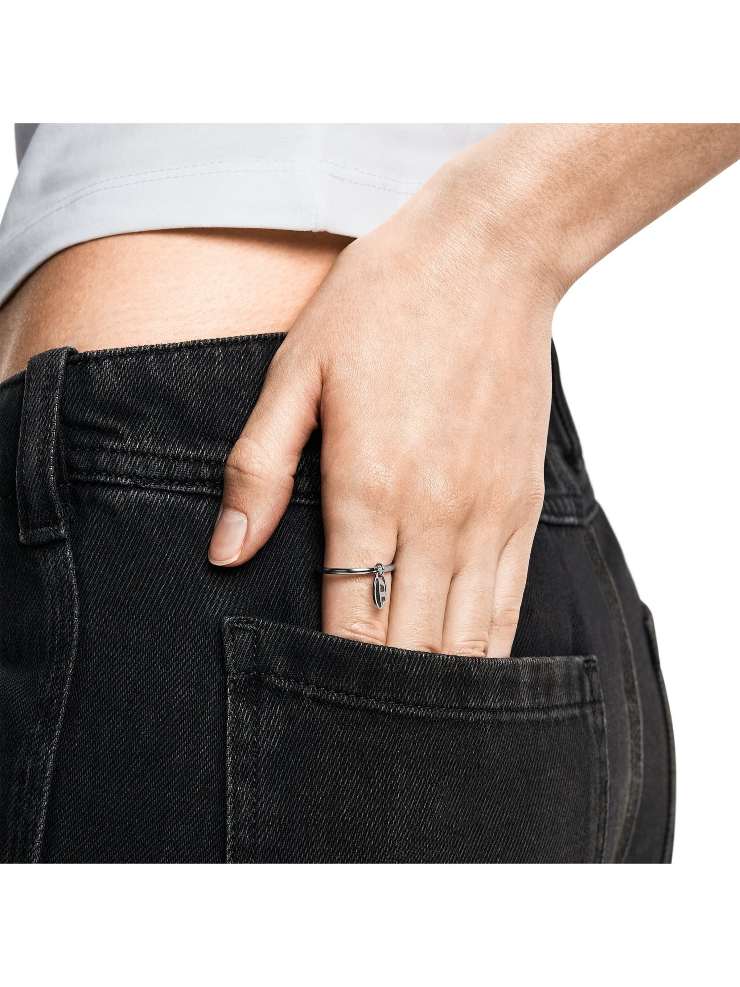 DIESEL Ring in Silver: front