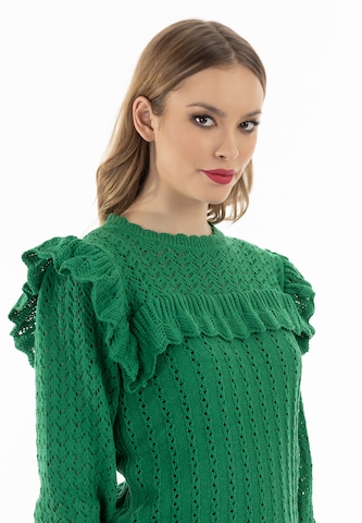 Pullover di faina in verde