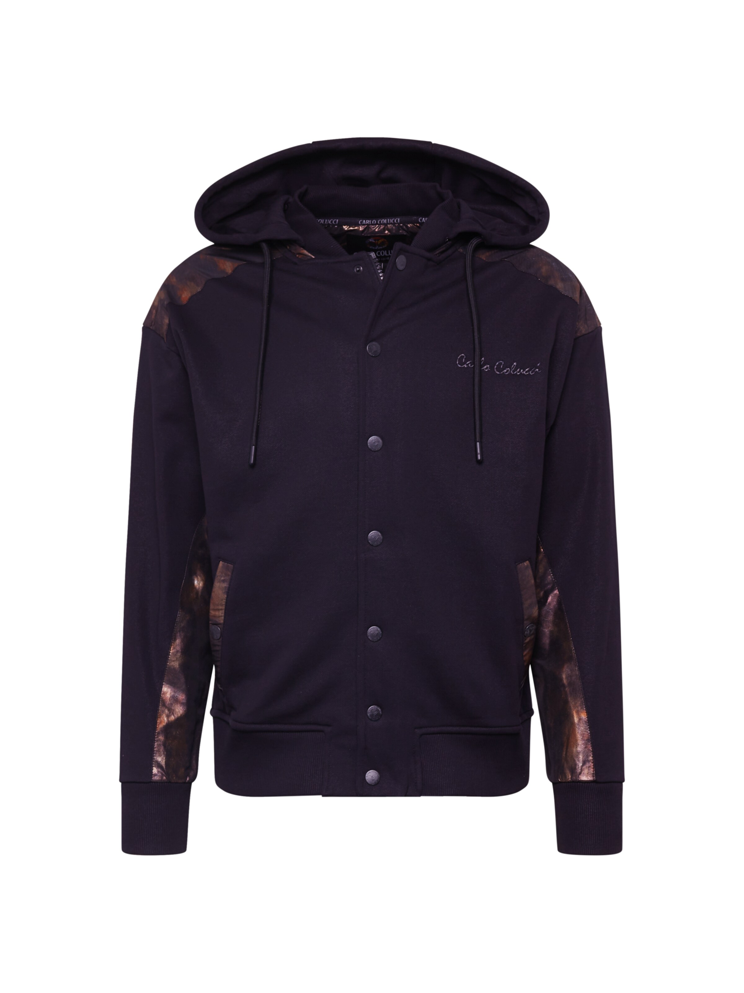 Carlo Colucci Sweatjacke 'Dardano' in Schwarz: Vorderseite