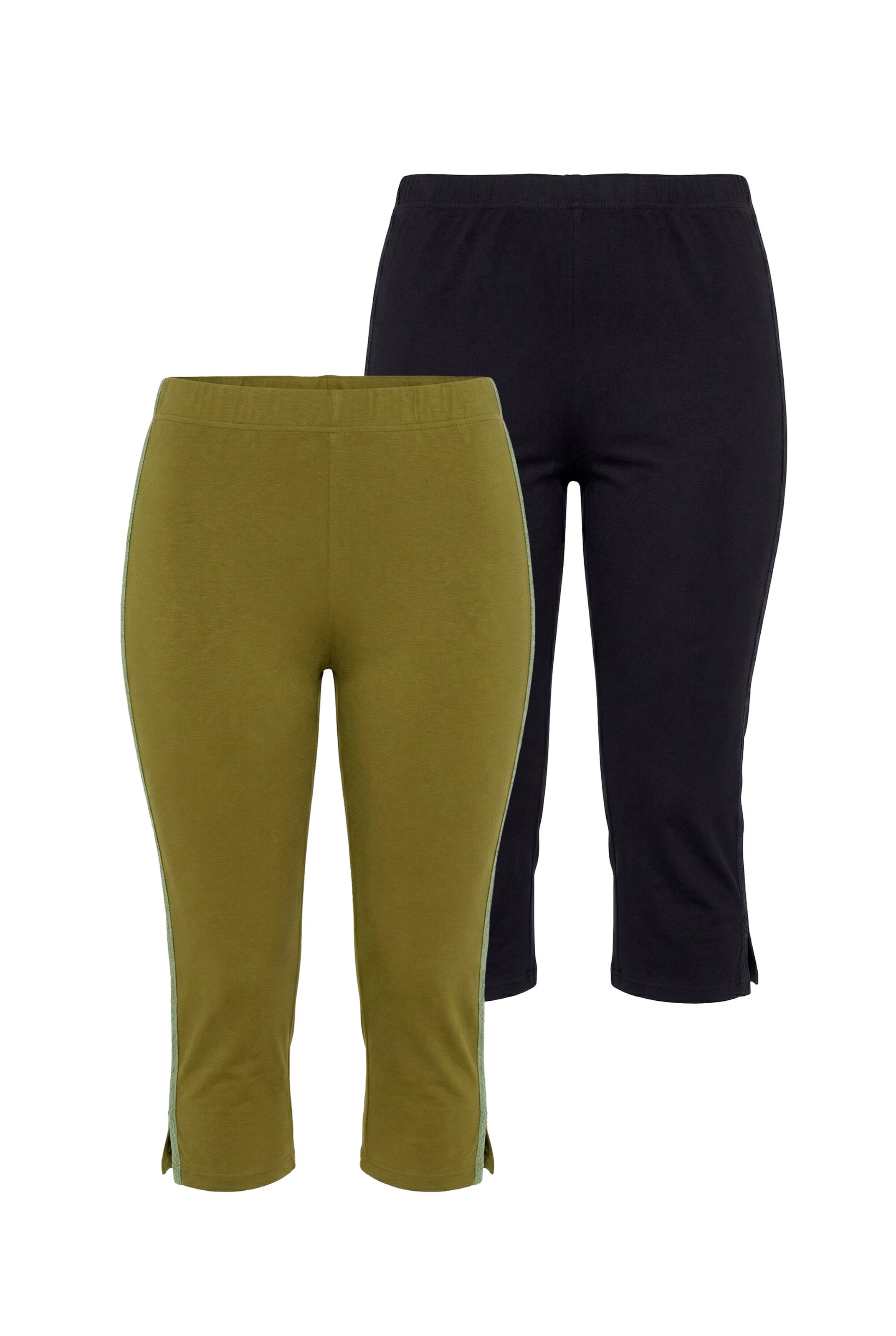 Ulla Popken Slim fit Trousers in Green: front