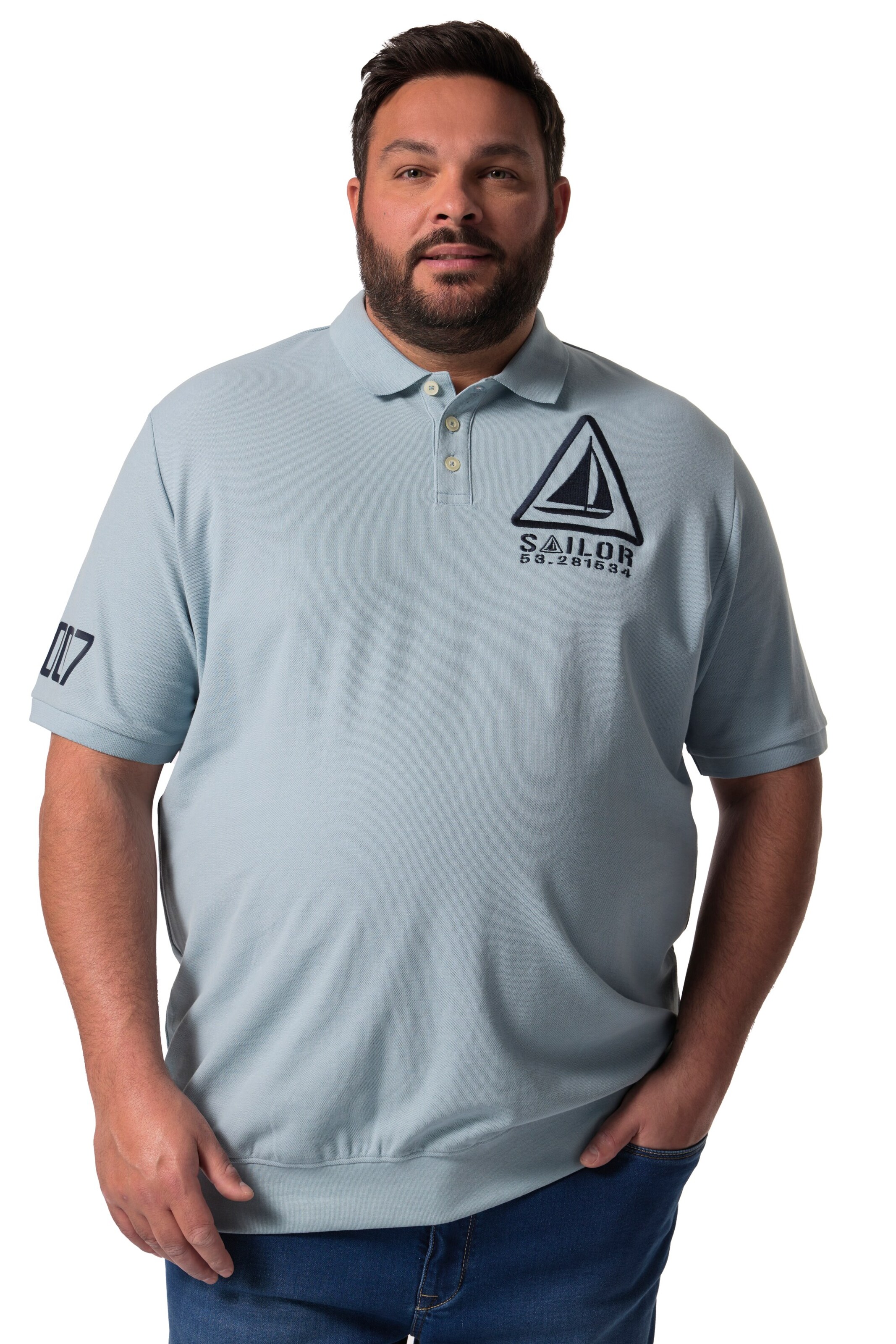 Men Plus Shirt in Blue: front