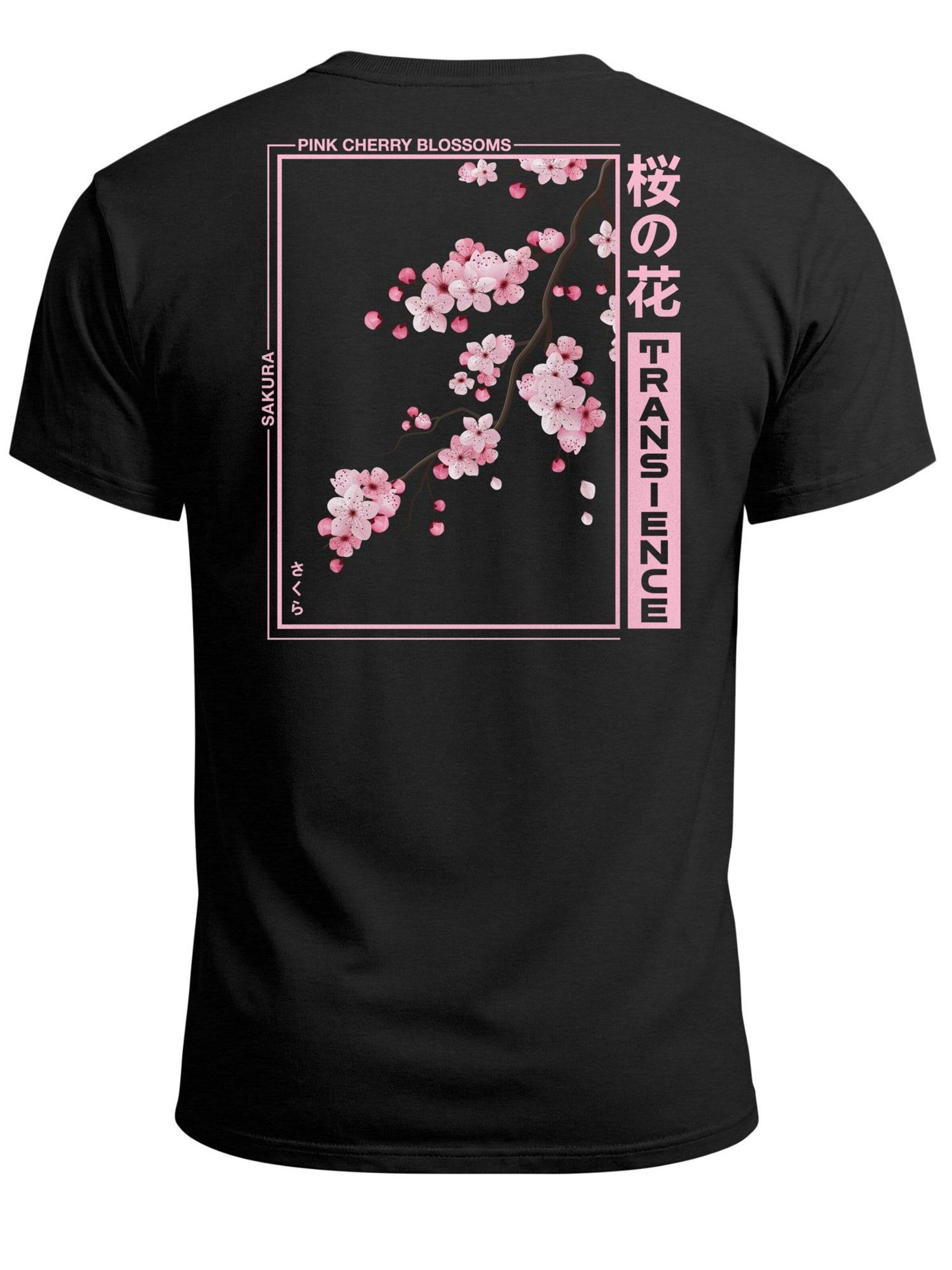 Neverless Shirt 'Kirschblüten' in Black