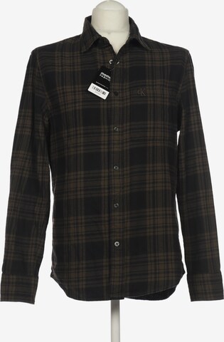 Calvin Klein Jeans Button Up Shirt in M in Brown: front