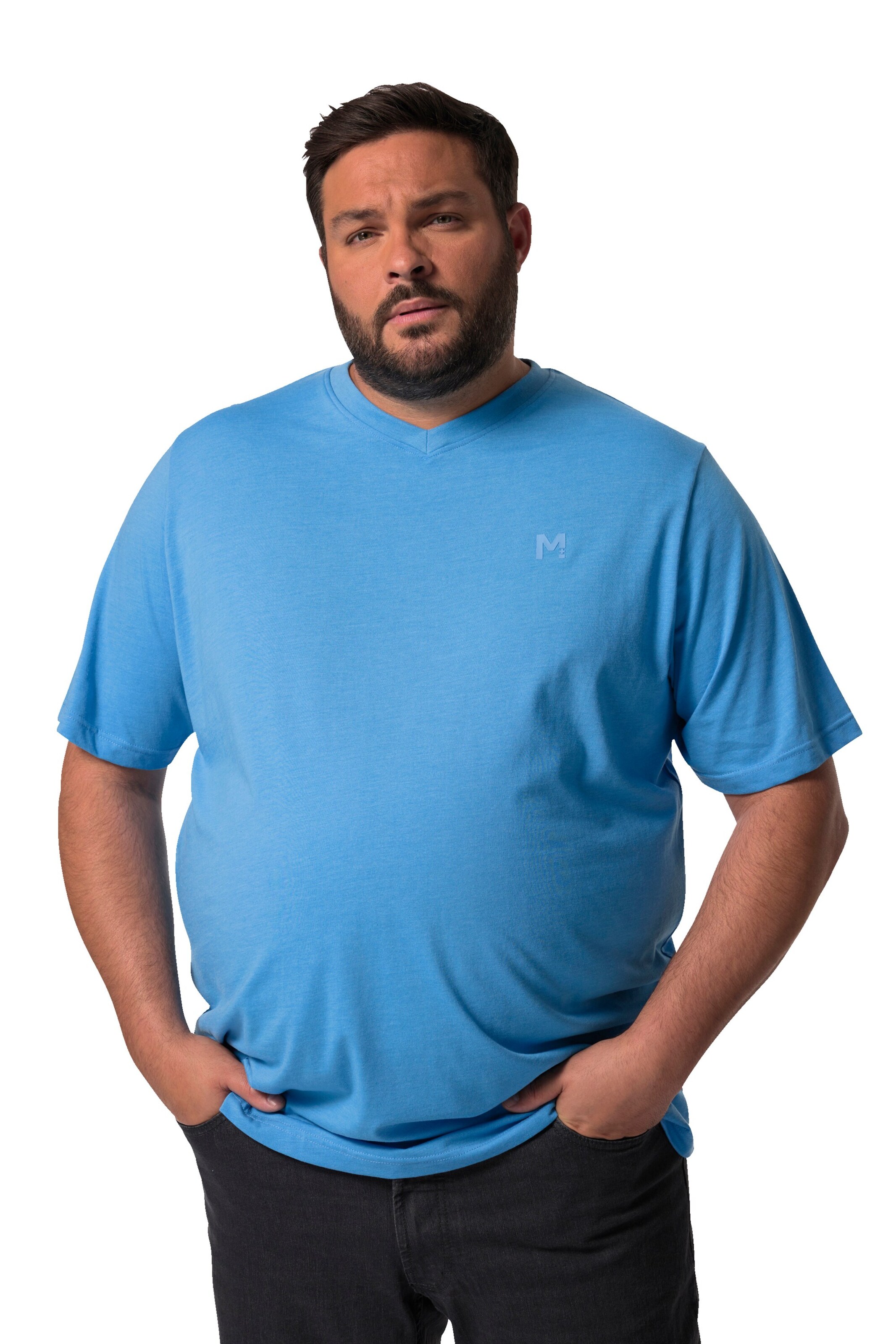 Men Plus T-Shirt in Blau: Vorderseite