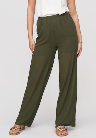 Cloud5ive Wide Leg Hose in Grün: Vorderseite