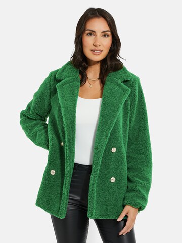 Threadbare Between-Seasons Coat 'Kermie' in Green: front