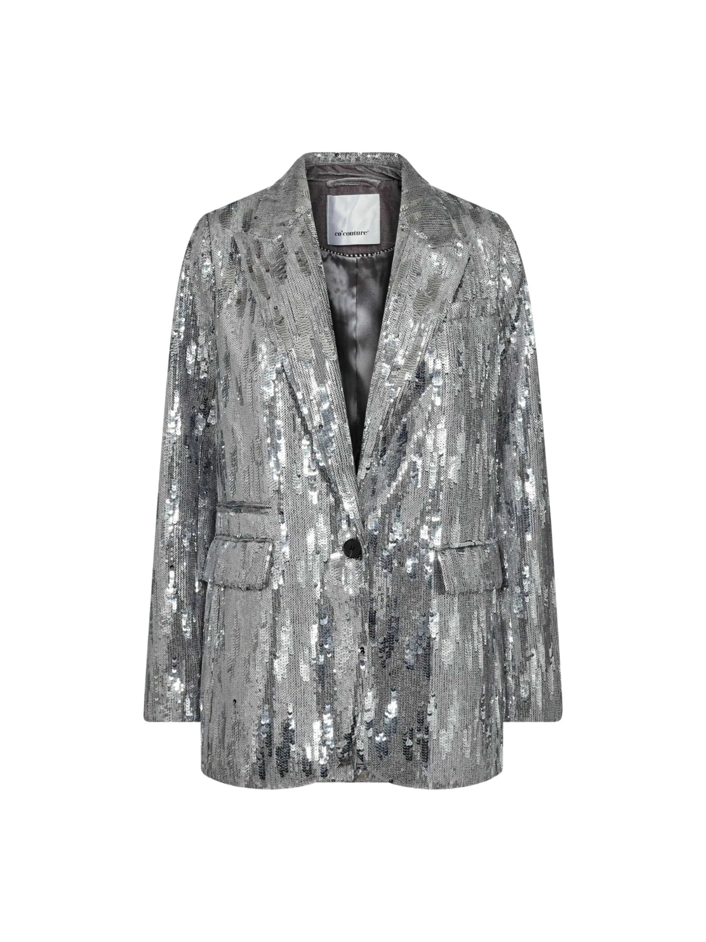 Blazer 'Club' di co'couture in argento: frontale