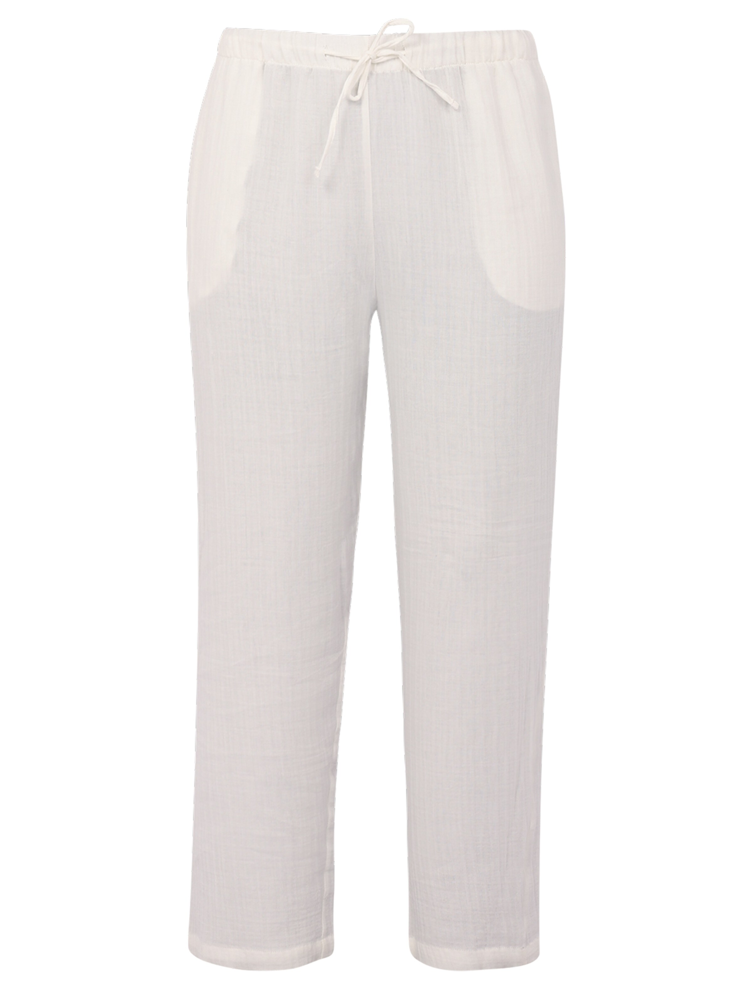 YOEK Loosefit Broek in Wit: voorkant