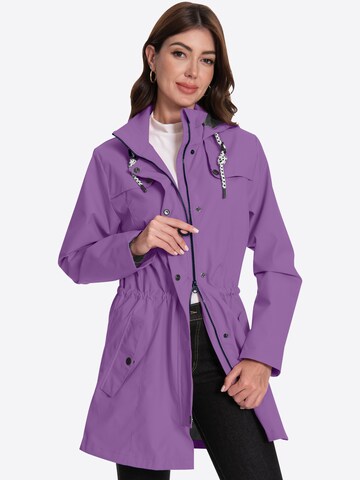 ATLASLAVA Outdoormantel 'ATLASLAVA Damen Regenjacke Lang'‌‌‌‌ in Lila: Vorderseite