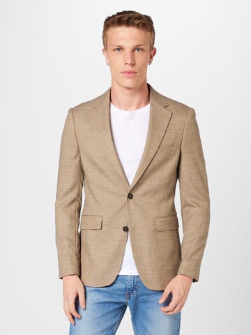 BURTON MENSWEAR LONDON - Slim Fit Jaqueta 'End on End' em bege: frente