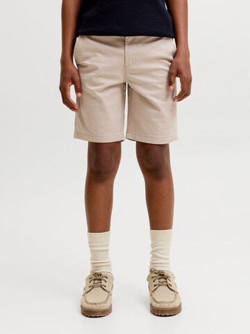 Coupe slim Pantalon Jack & Jones Junior en beige : devant