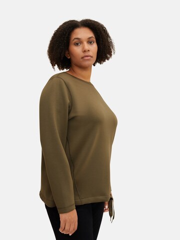 Tom Tailor Women + Sweatshirt in Grün