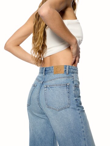 Wide Leg Jean Pull&Bear en bleu