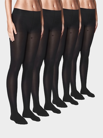 Bataillon Belette Tights 'Strumpfhose 80DEN Damen schwarz (4er Pack) – blickdicht & extrem reißfest' in Black: front