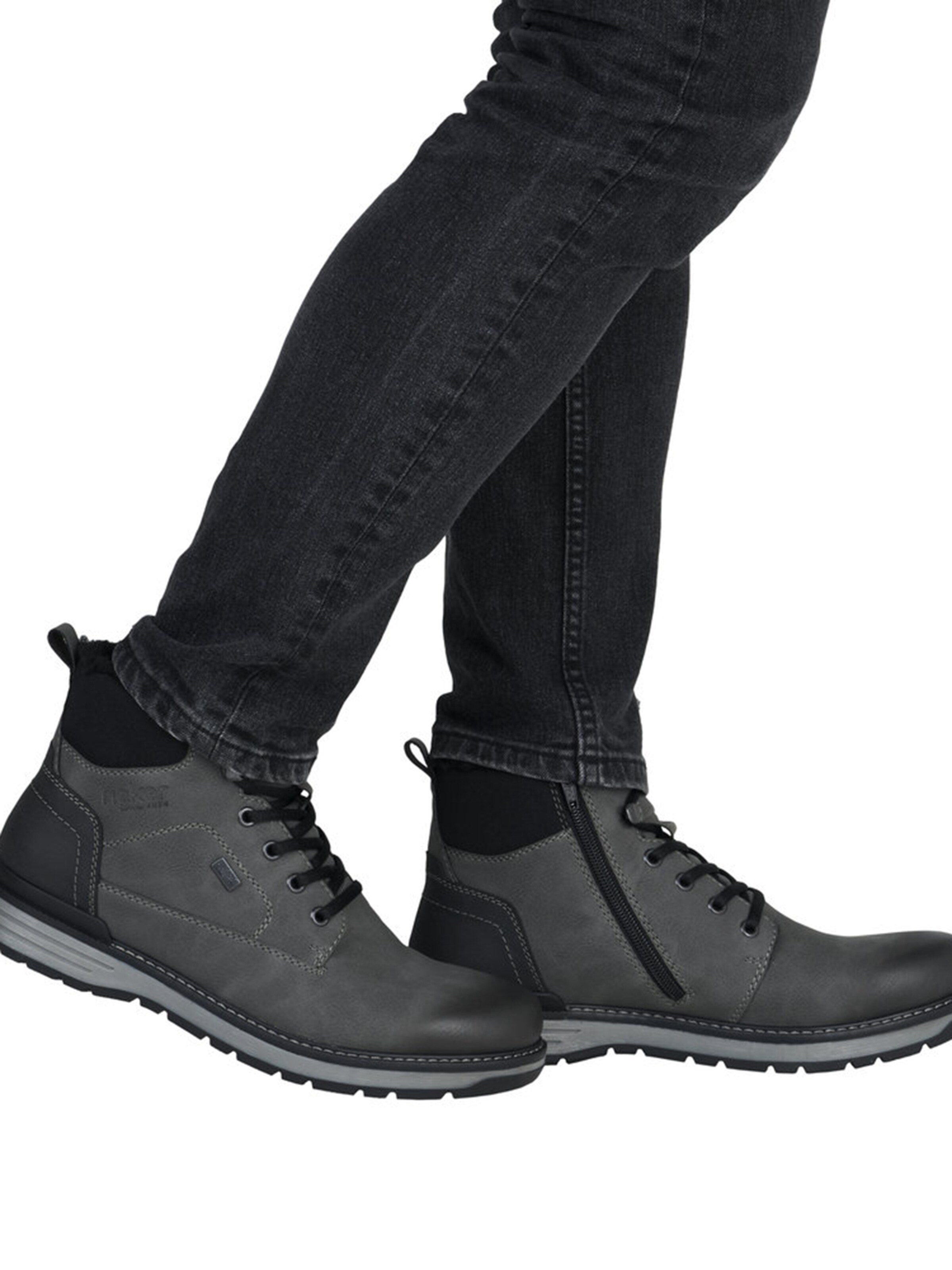 Rieker Боти с връзки в сиво