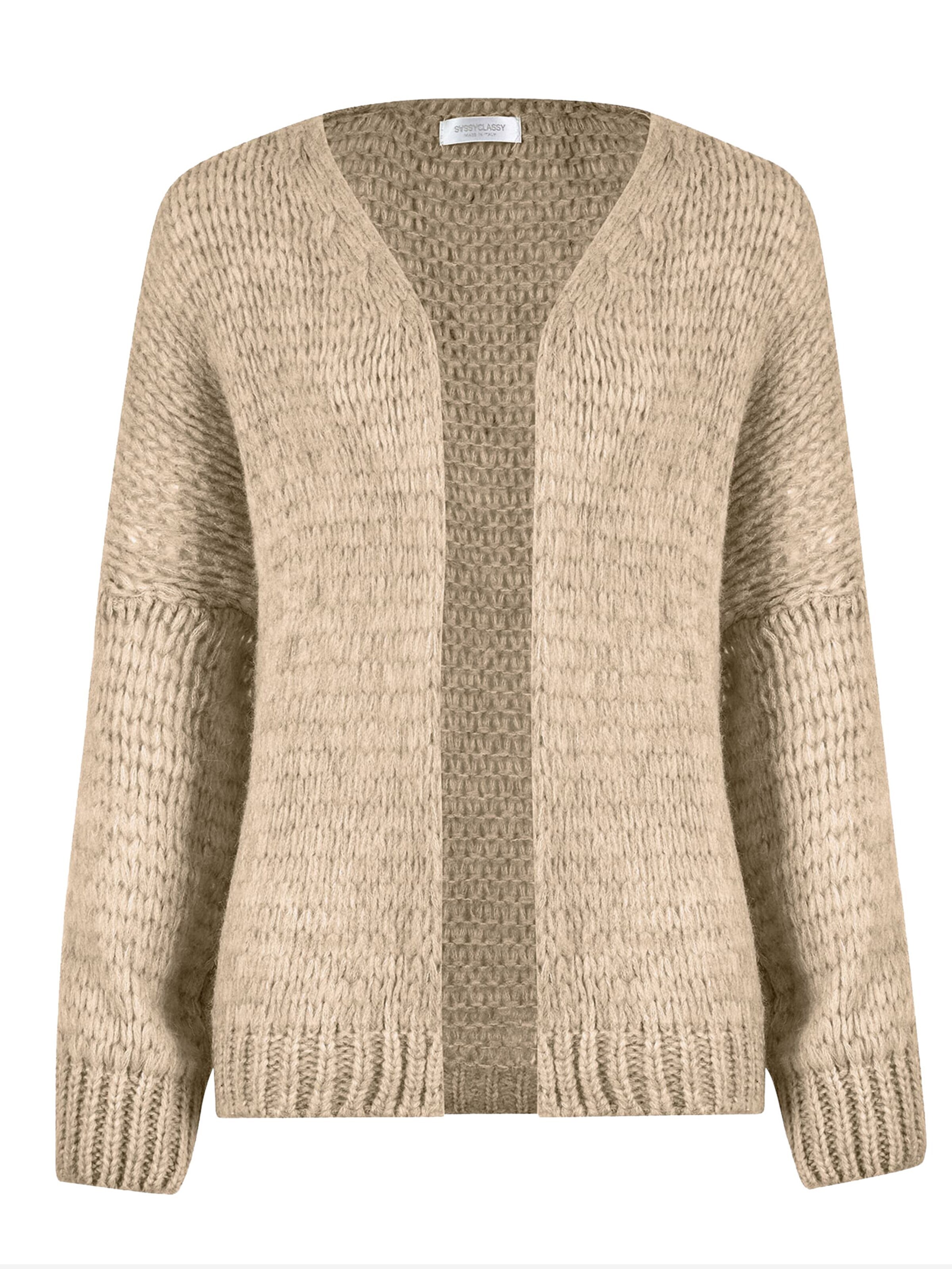 SASSYCLASSY Oversizestrickjacke‌‌‌‌‌‌‌‌‌‌ in Beige: Vorderseite