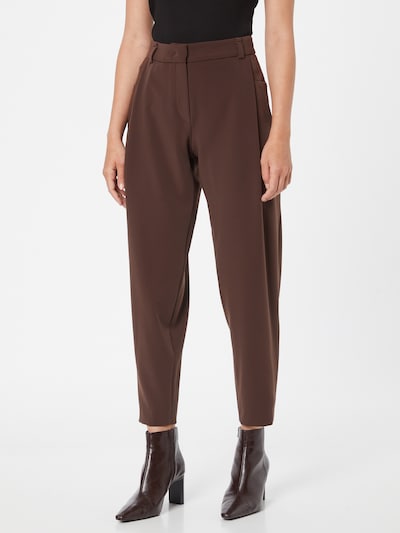 Riani Pleat-Front Pants in Brown, View model