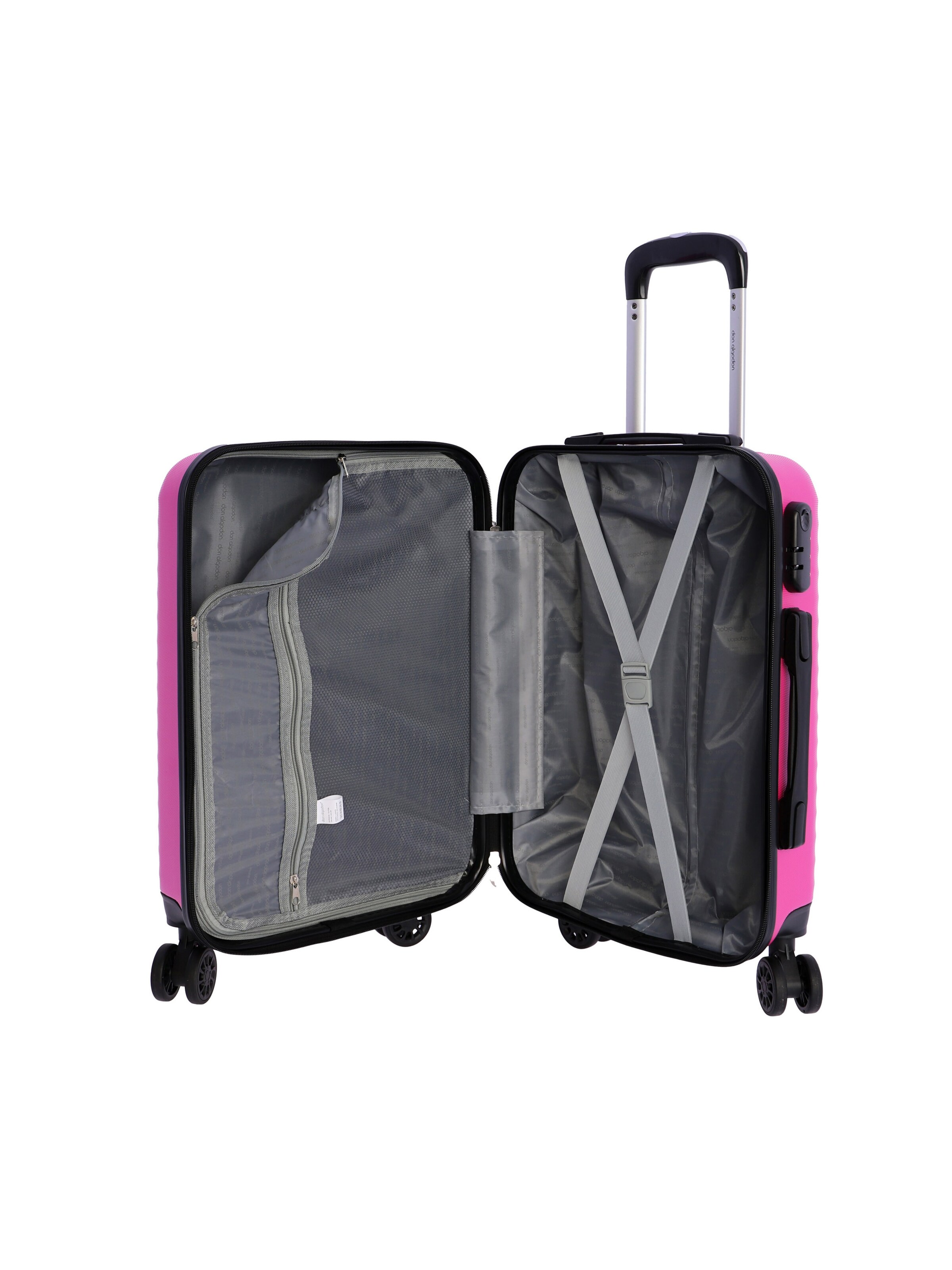 Don Algodon - Carrito 'DON ALGODON - Maletas de Viaje Cabina - Maleta 55x40x20 - Maletas de Viaje - Maleta de Cabina Resistente Ryannair - Trolley Equipaje para Avion con 4 Ruedas de 360º y candado' en rosa
