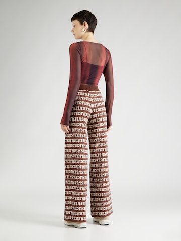 Wide Leg Pantalon Helmstedt en marron