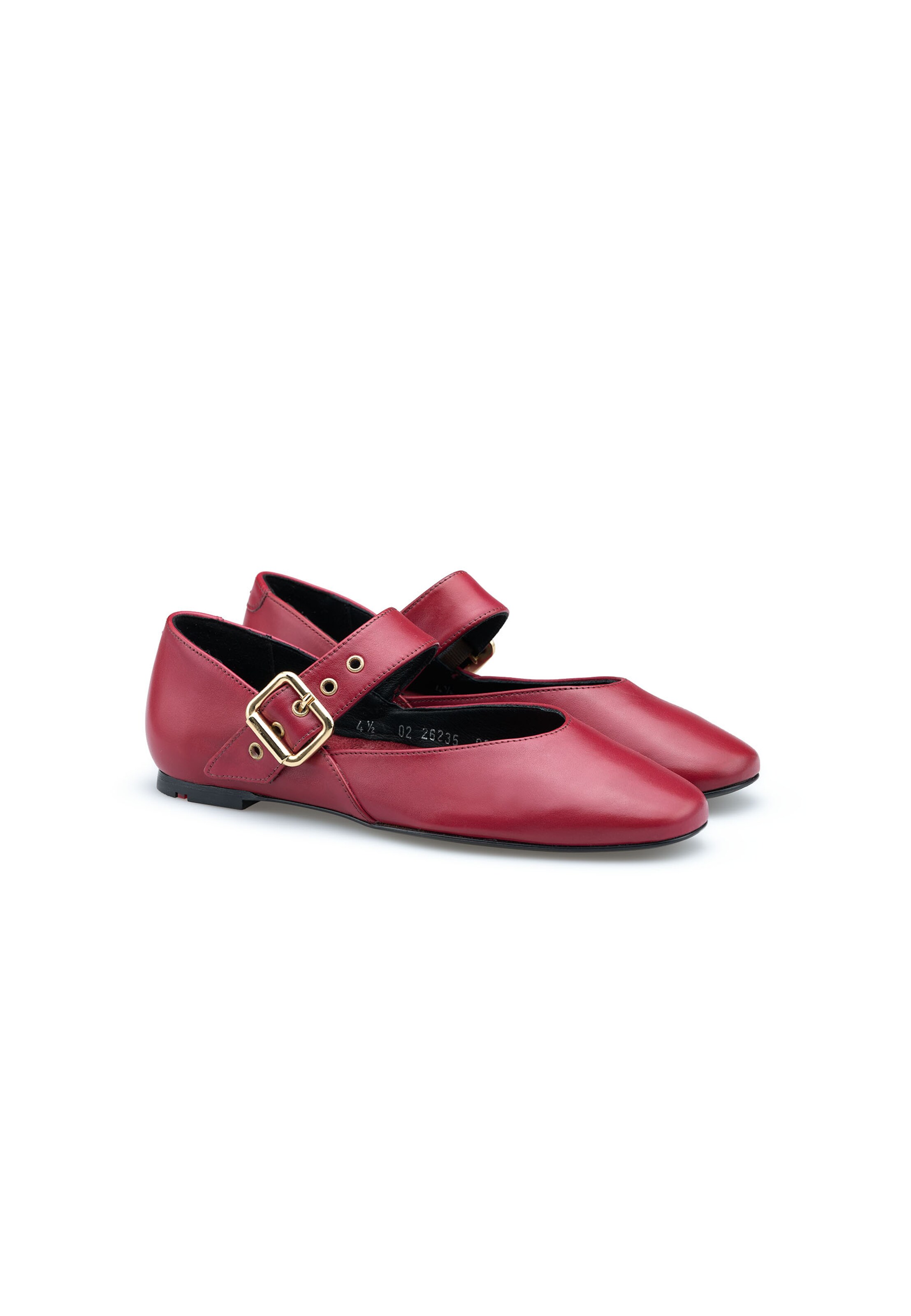 LLOYD Ballet Flats with Strap in Red