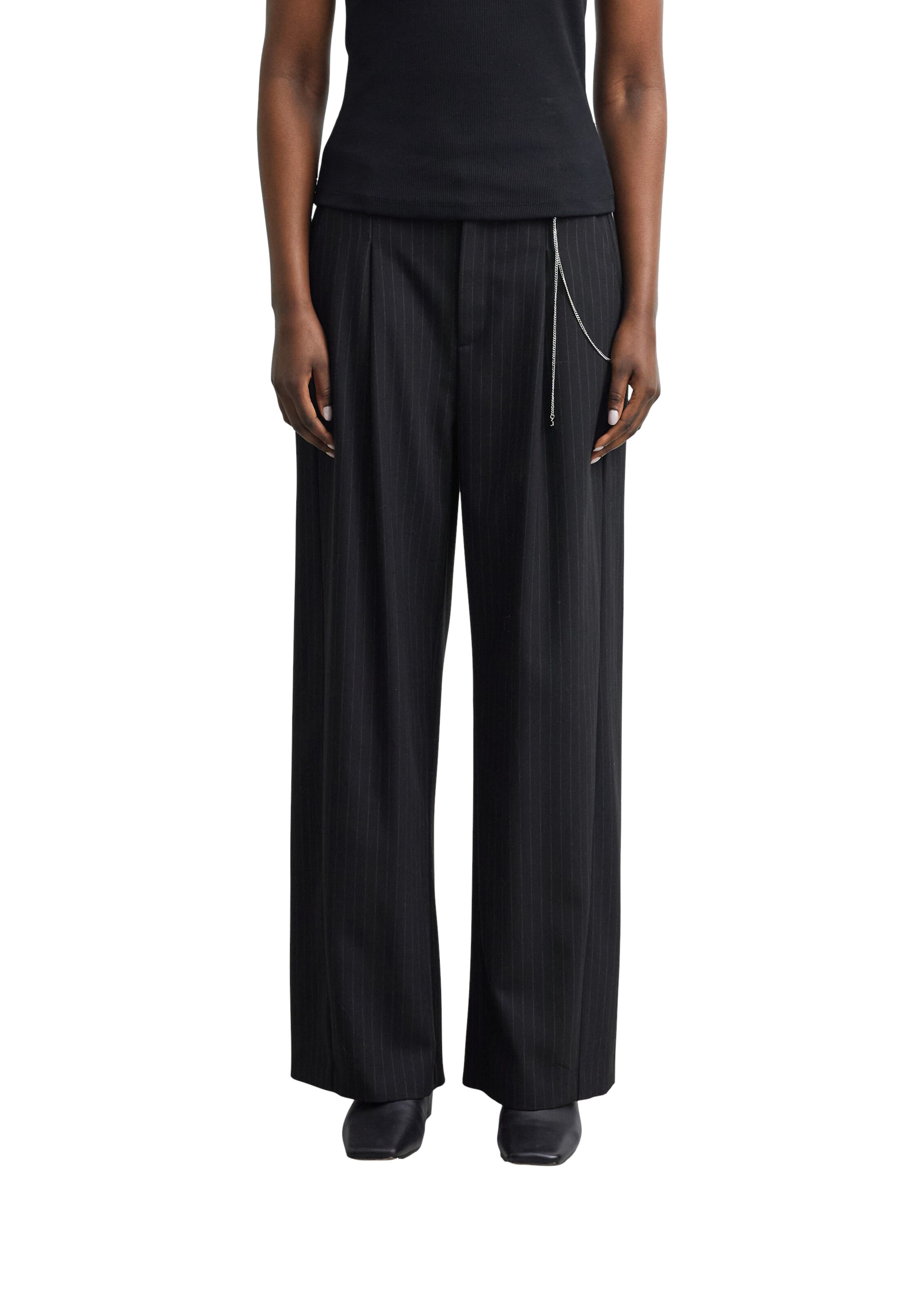 COMMA Wide Leg Hose in Schwarz: Vorderseite