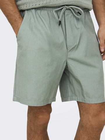 Only & Sons Regular Broek 'ONSTel' in Groen